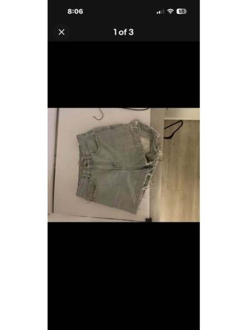 American Apparel Distressed Light Blue Denim Shorts Size 27